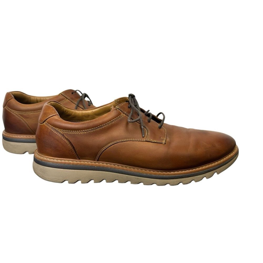 Johnston‎ and Murphy Braydon Tan Full Grain Plain Toe Men's Oxford Size 11 Shoe